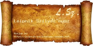 Leipnik Szilvánusz névjegykártya